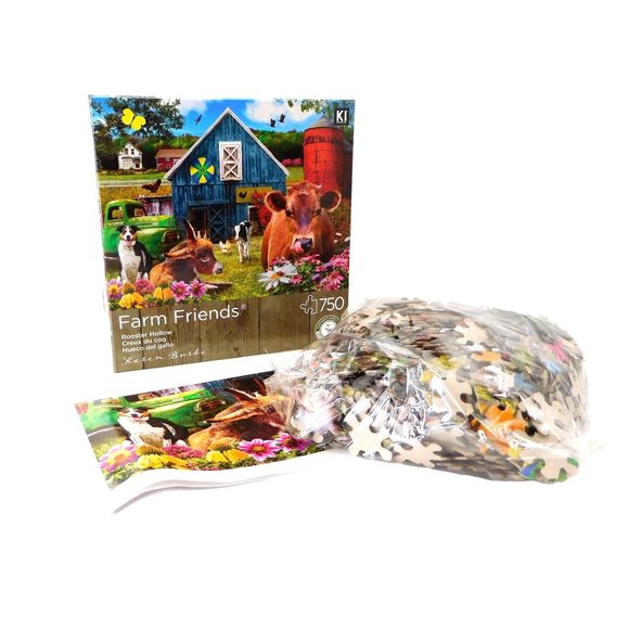 KI FARM FRIENDS Jigsaw Puzzle 750 Pieces Rooster Hollow Karen Burke COMPLETE - Picture 3 of 7